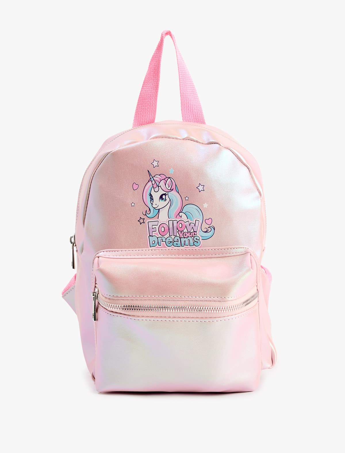 Unicorn Çaplı Fermuarlı Dəri Görünüş Sırt Çantası