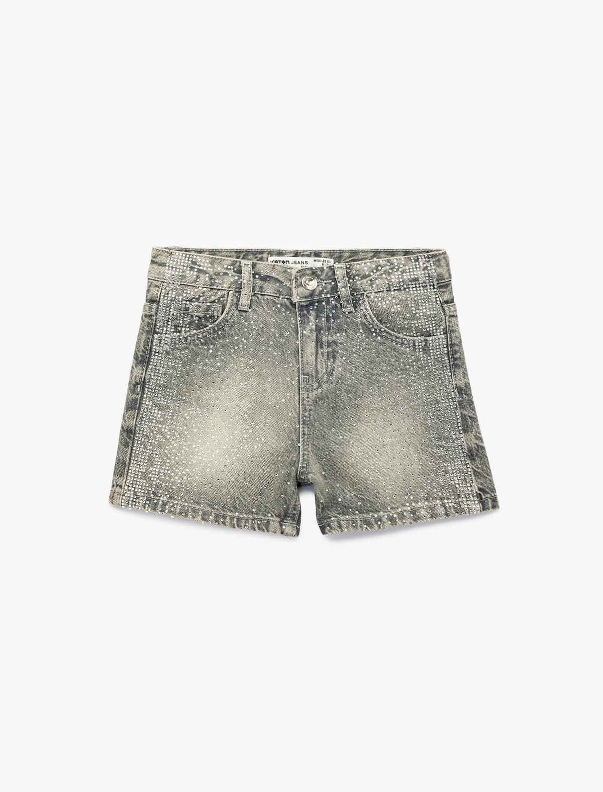 Pambıq Daşı Detaylı Denim Şort