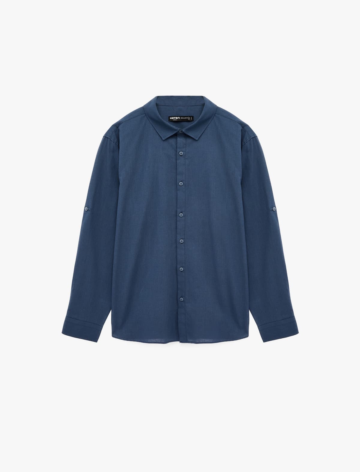 Normal Fit Klassik Yaxalı Pambıq Uzunqol Köynək
