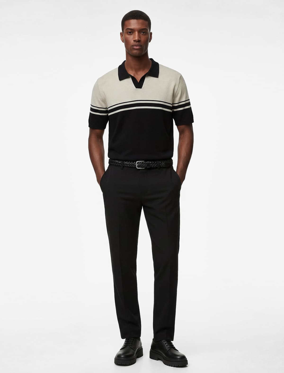 Pambıq Qısaqol Polo Yaka Trikotaj Sweatshirt