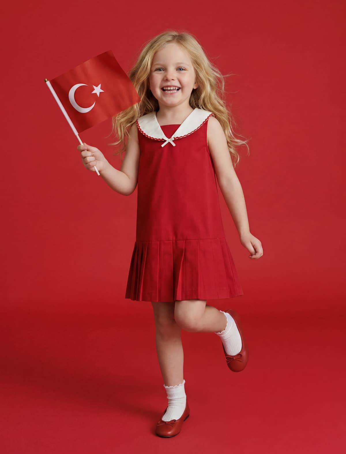 Pambıq Qolsuz Körpə Yaxası A-Xətli Qırçıtlı Don