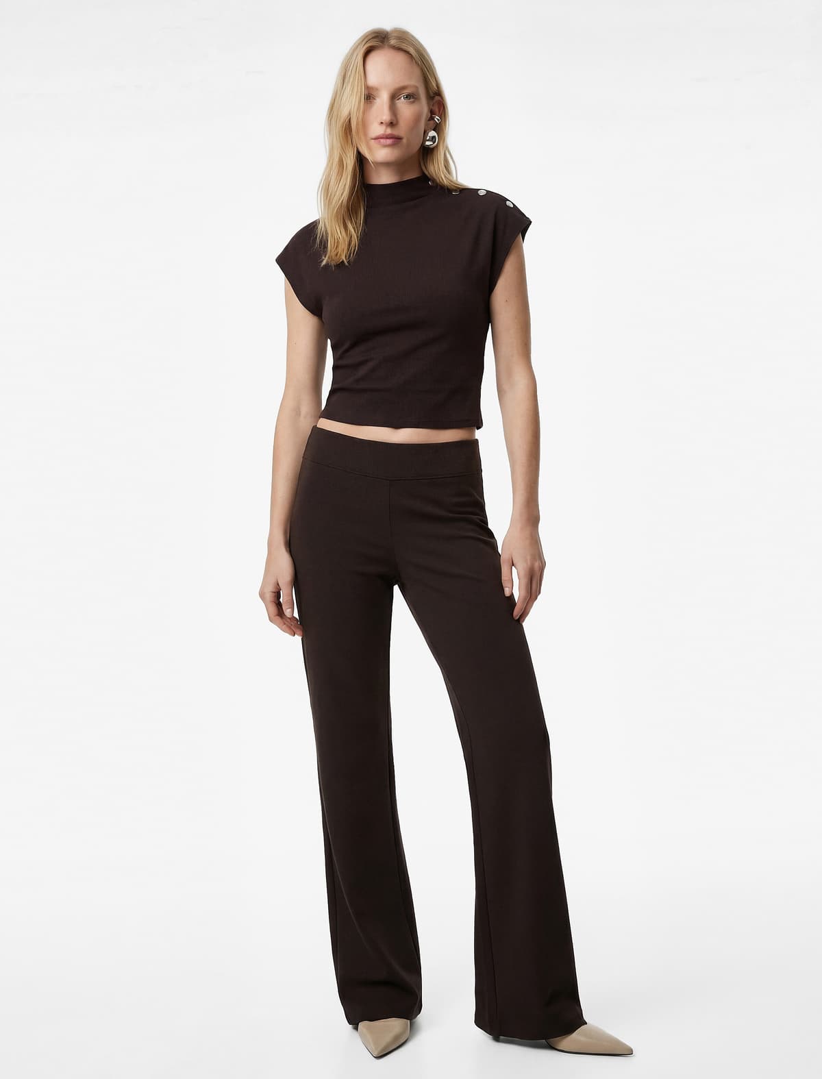 Modal Blend Slim fit Flare Paçalı Tayt