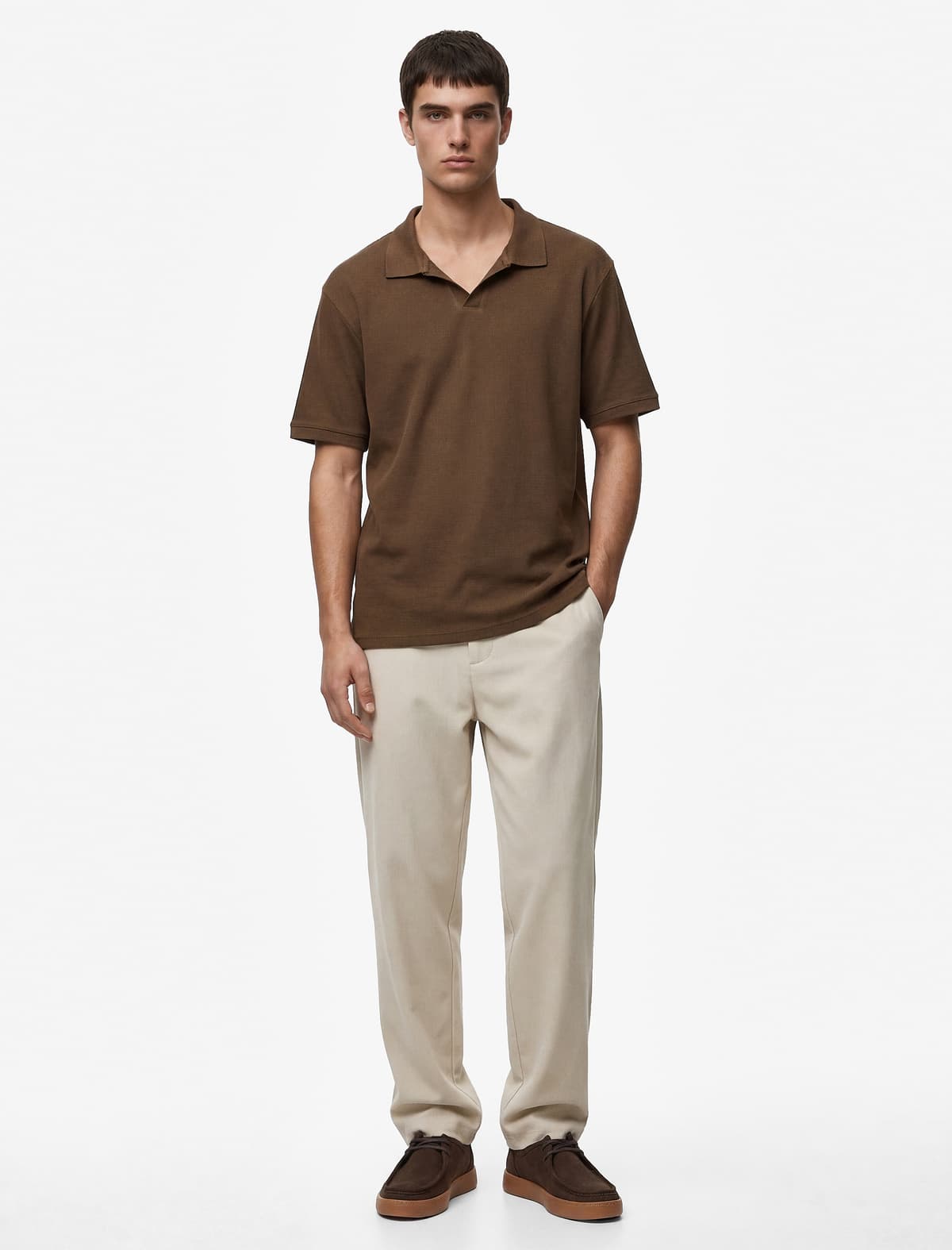 Normal fit Qısaqol Pambıq Polo Yaxalı tişört