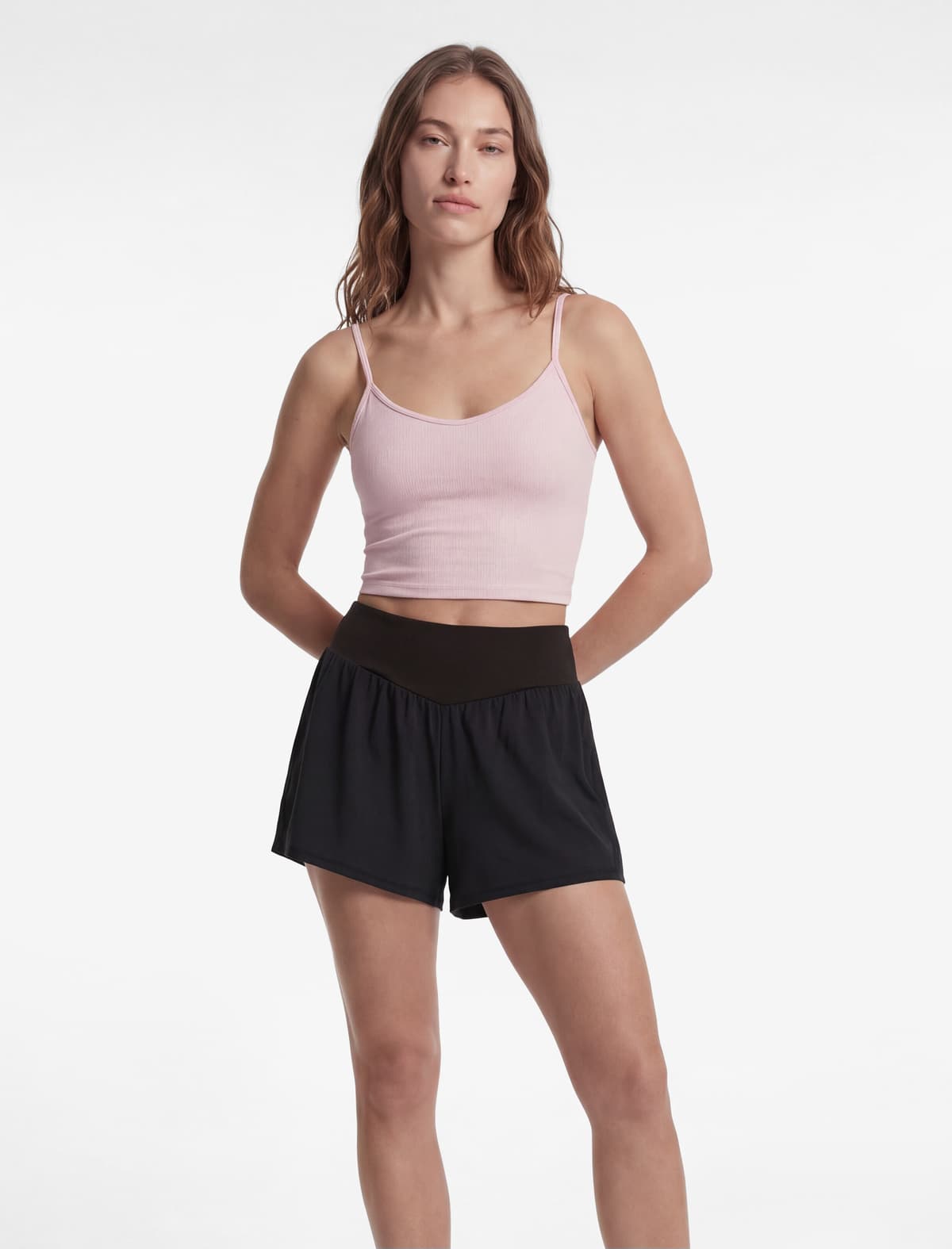 Yüksək Bel Slim fit İdman Şortu