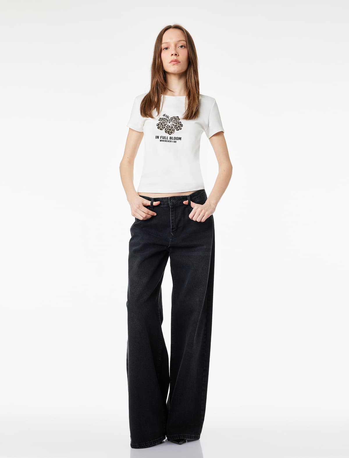 Slim Fit Qısaqol Pambıqdan Bəbir Naxış Detallı köynək