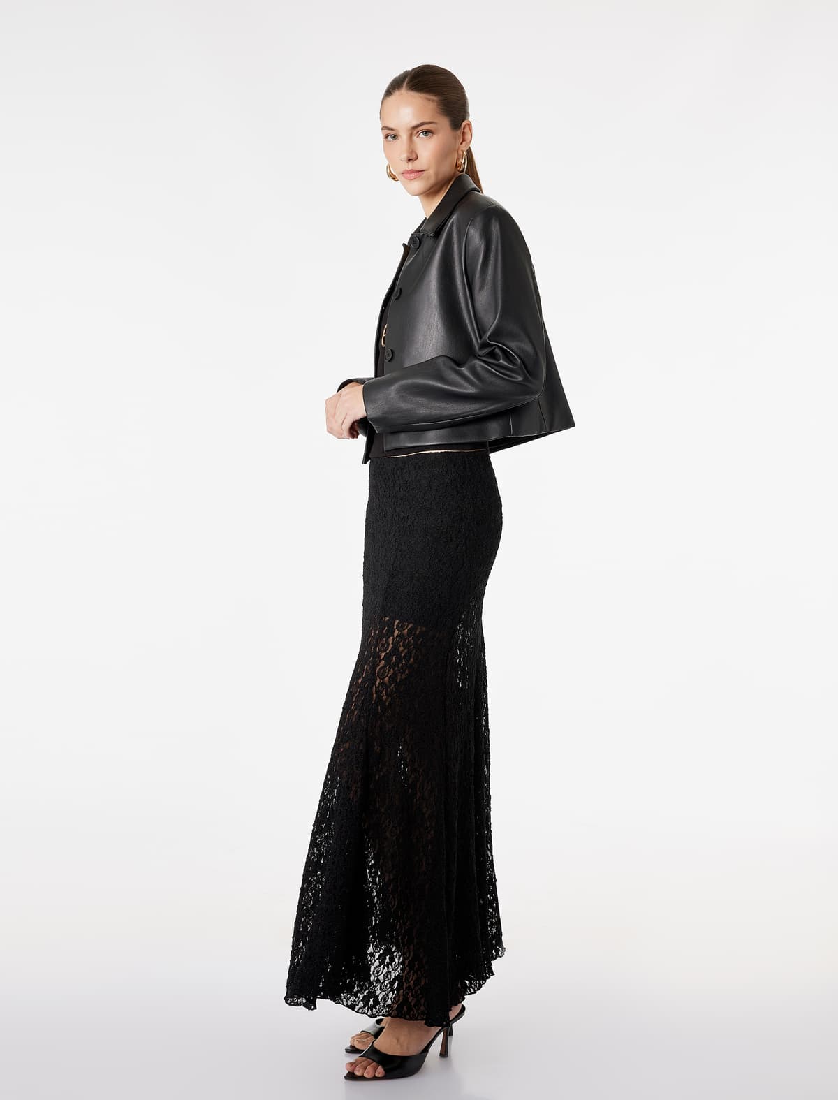 Slim fit Midi Krujeva Etek