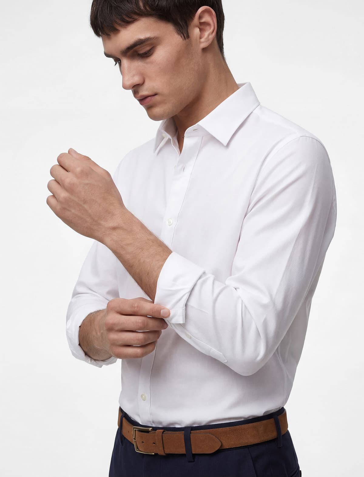 Uzunqol Yarım İtalyan Yaxa Slim fit Klassik Tişört