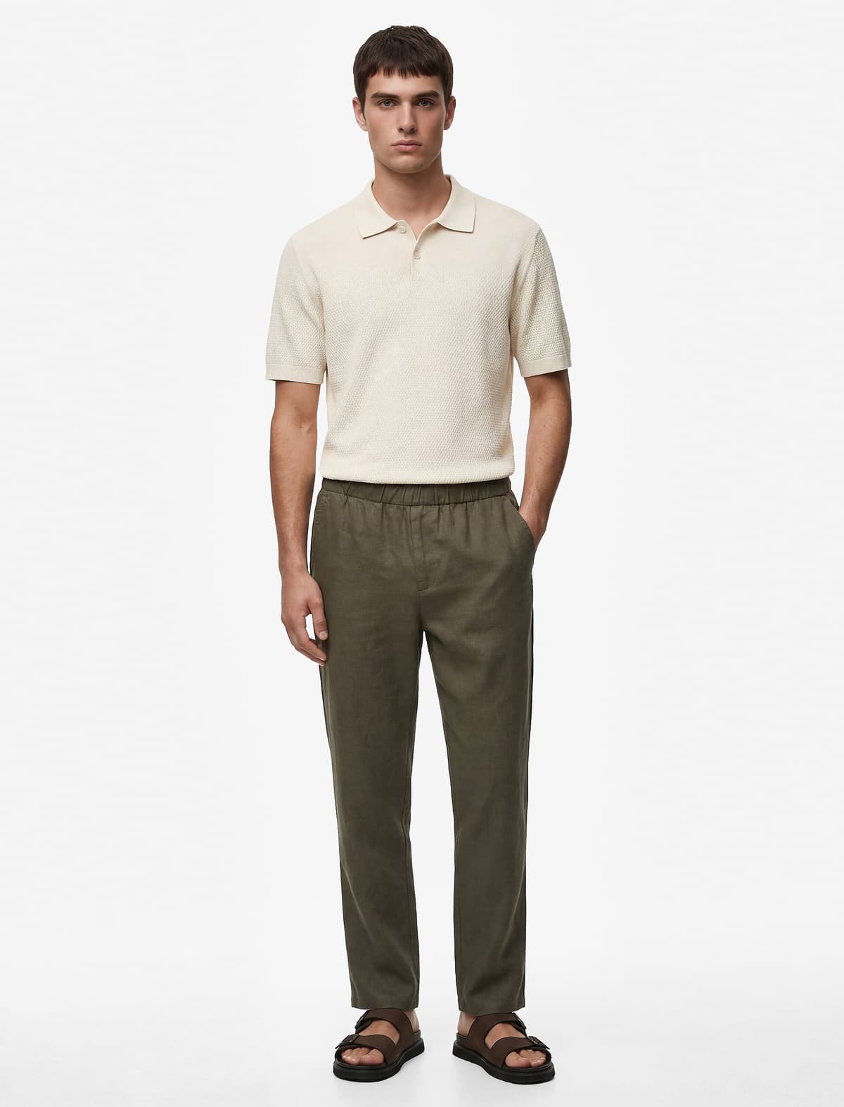 Normal fit Viskoz Polo Yaxa Qısaqol Trikotaj Tişört