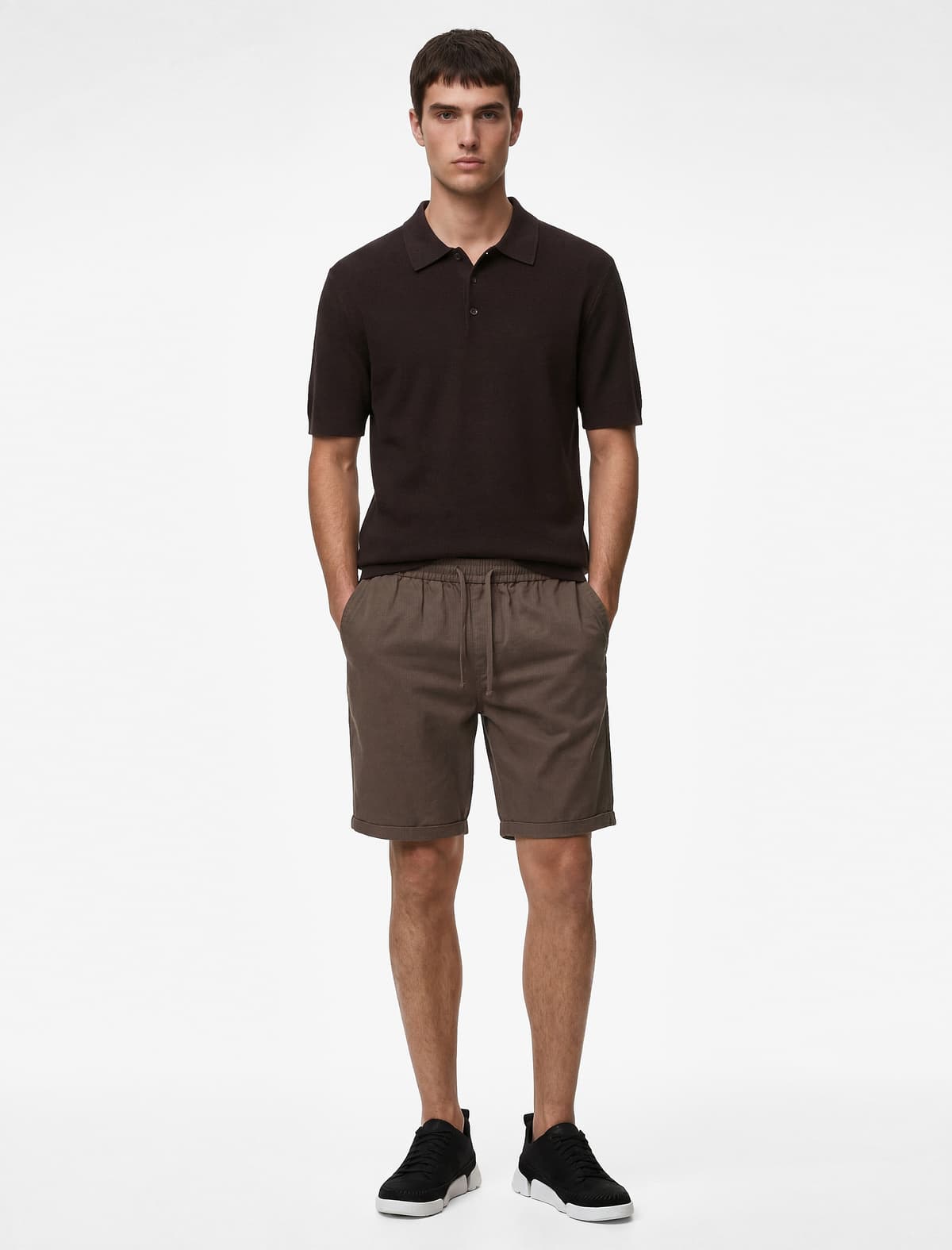 Normal fit Viskoz Polo Yaxa Qısaqol Trikotaj Tişört