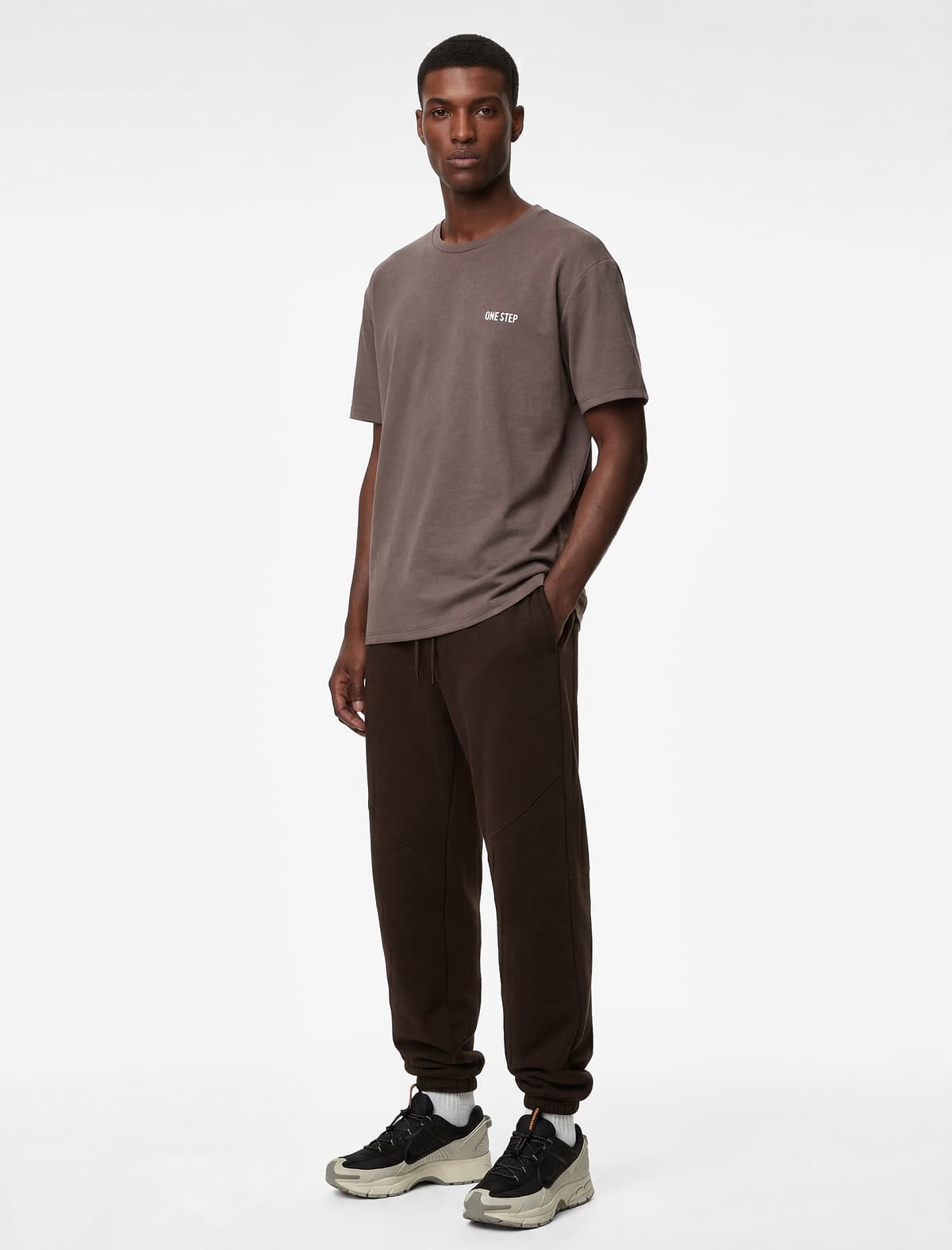 Viskoz Qarışığı Cibli Bel Jogger İdman Sweatpants