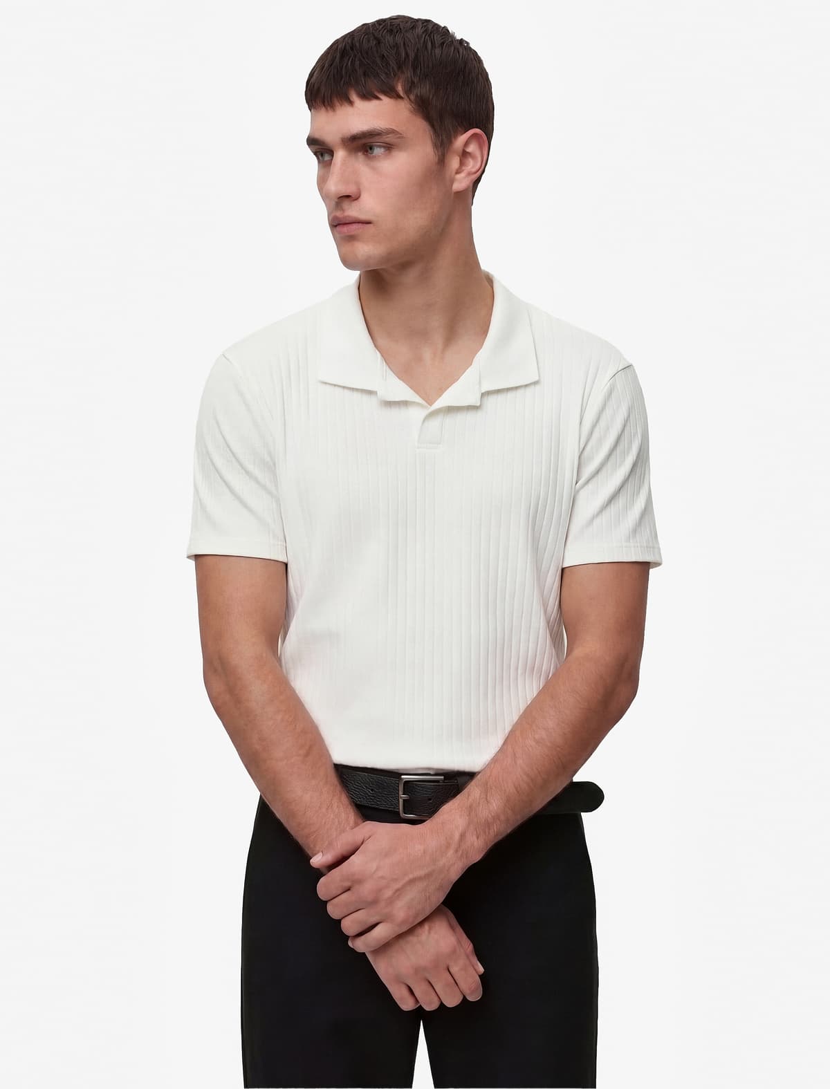 Qısaqol Pambıq Slim Fit Polo Yakalı köynək