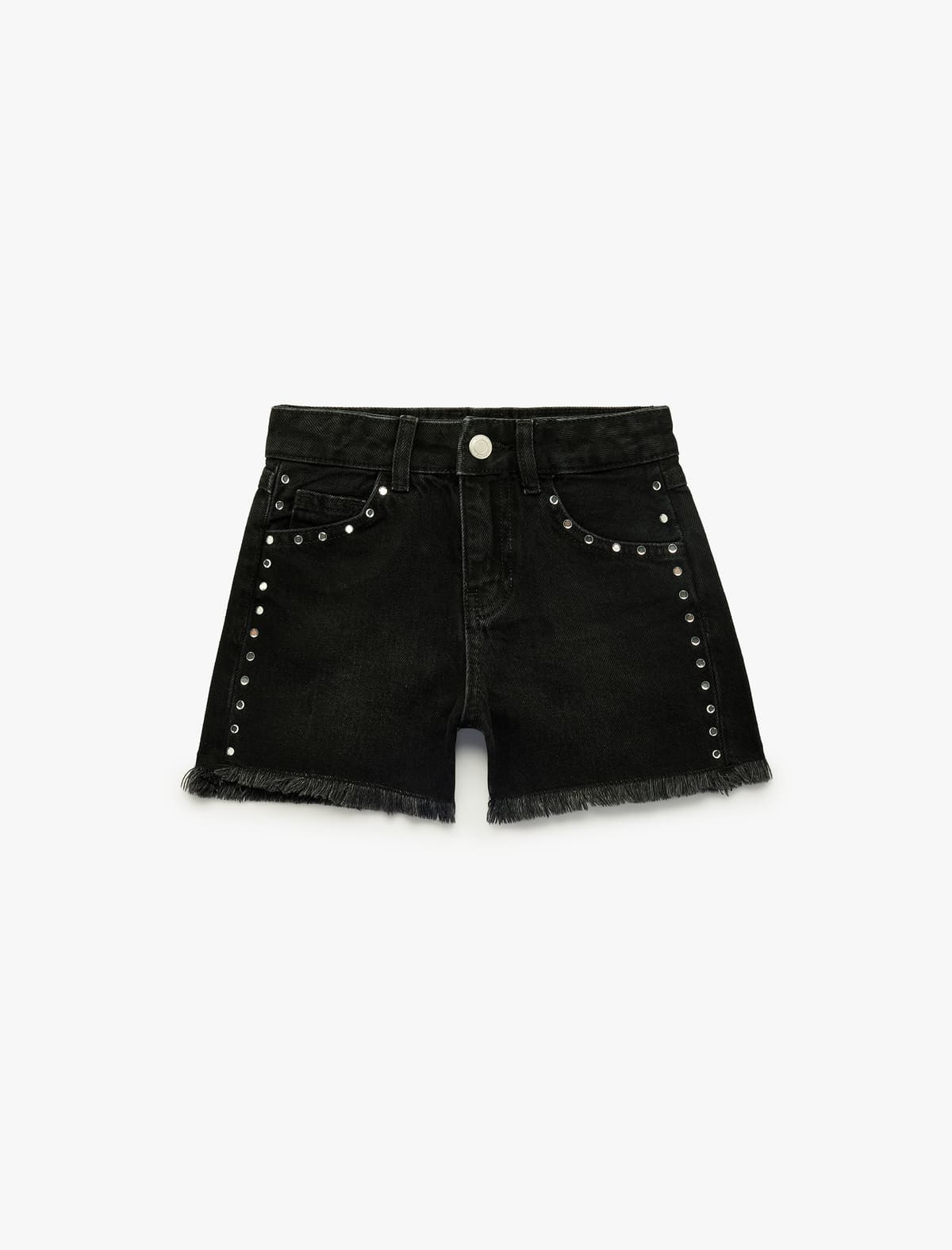 Pambıq Cib Daşı Detaylı Denim Şort
