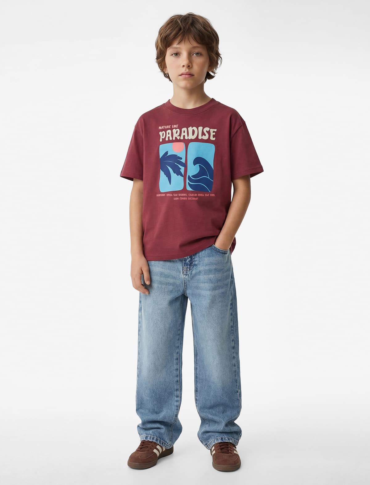 Pambıqdan Qısaqol Yakalı Çaplı T-shirt