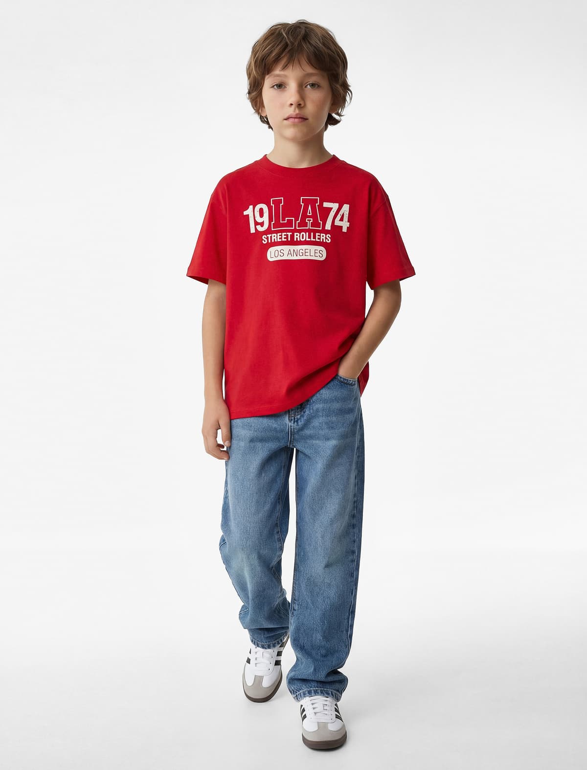 Çaplı Qısaqol Ekipaj Yakalı Pambıq Böyük Boy T-shirt