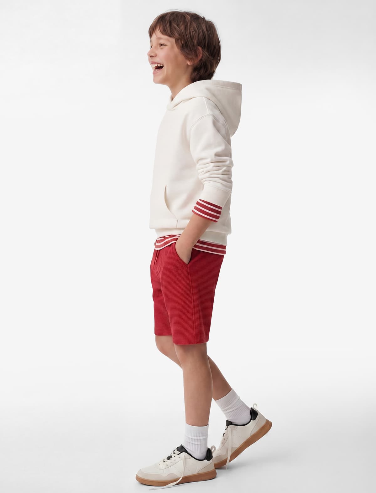 Rahat biçimli Qalstuklu Bel Cib Teksturlu Şort