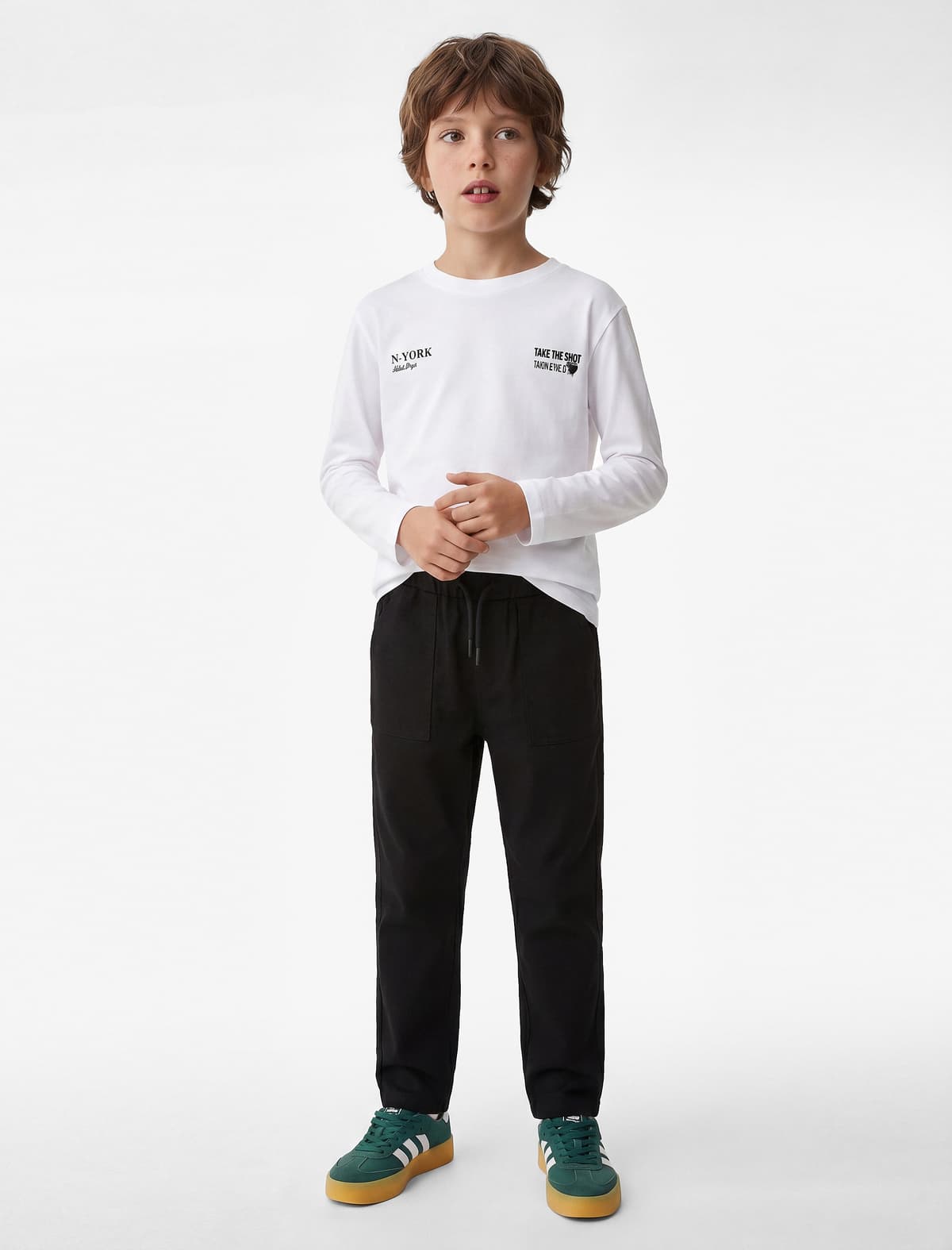 Pambıq Uzunqol Yakalı Çaplı Böyük Boy T-shirt
