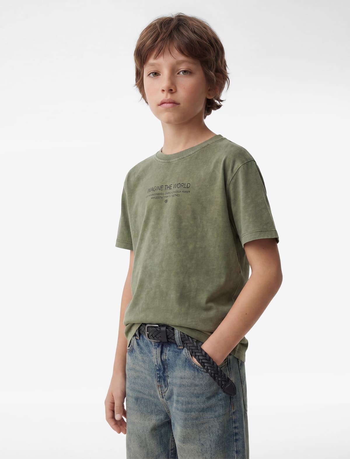 Pambıqdan Qısaqol Yaxalı Çaplı Oversize Tişört