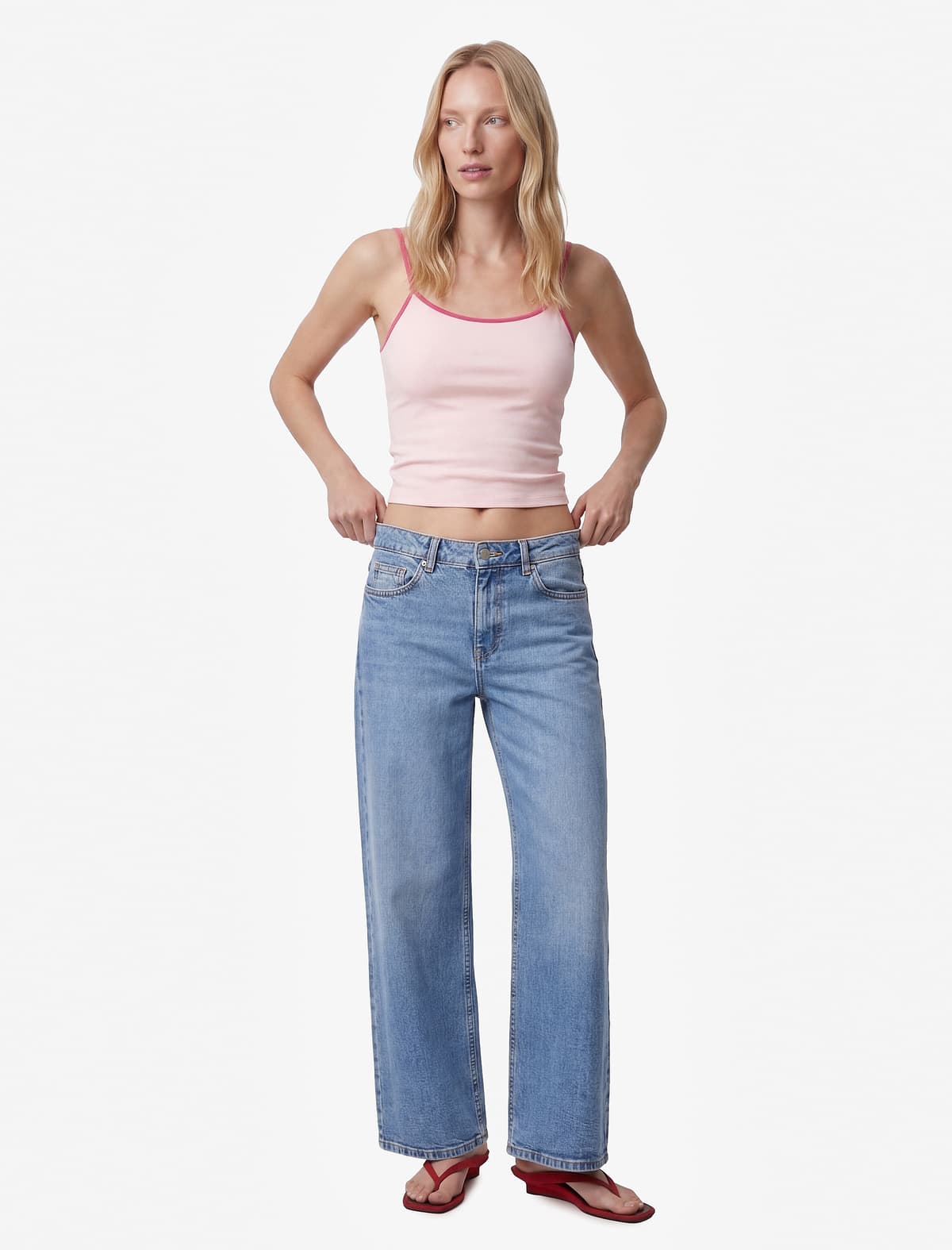 Pambıq Rəng Kontrastlı Slim fit U-boyun kəmərli kofta