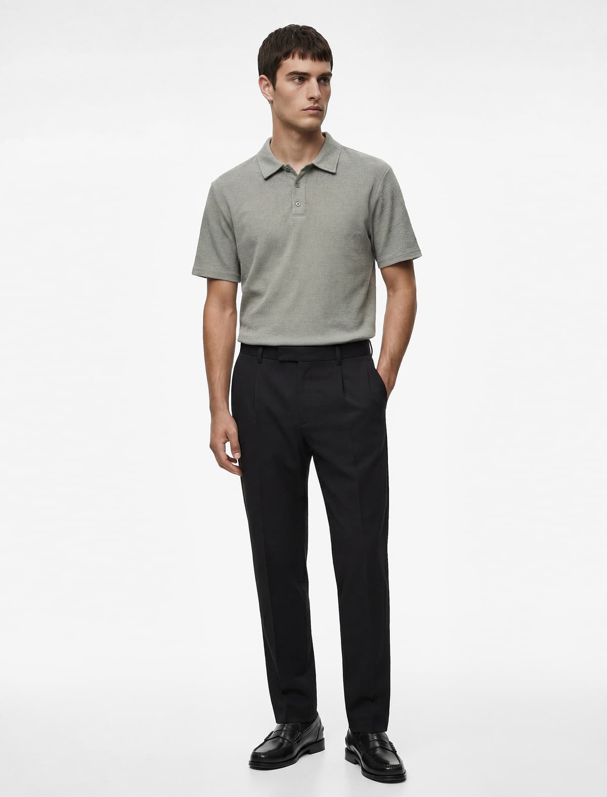 Normal fit Qısaqol Düyməli Polo Yaxalı tişört