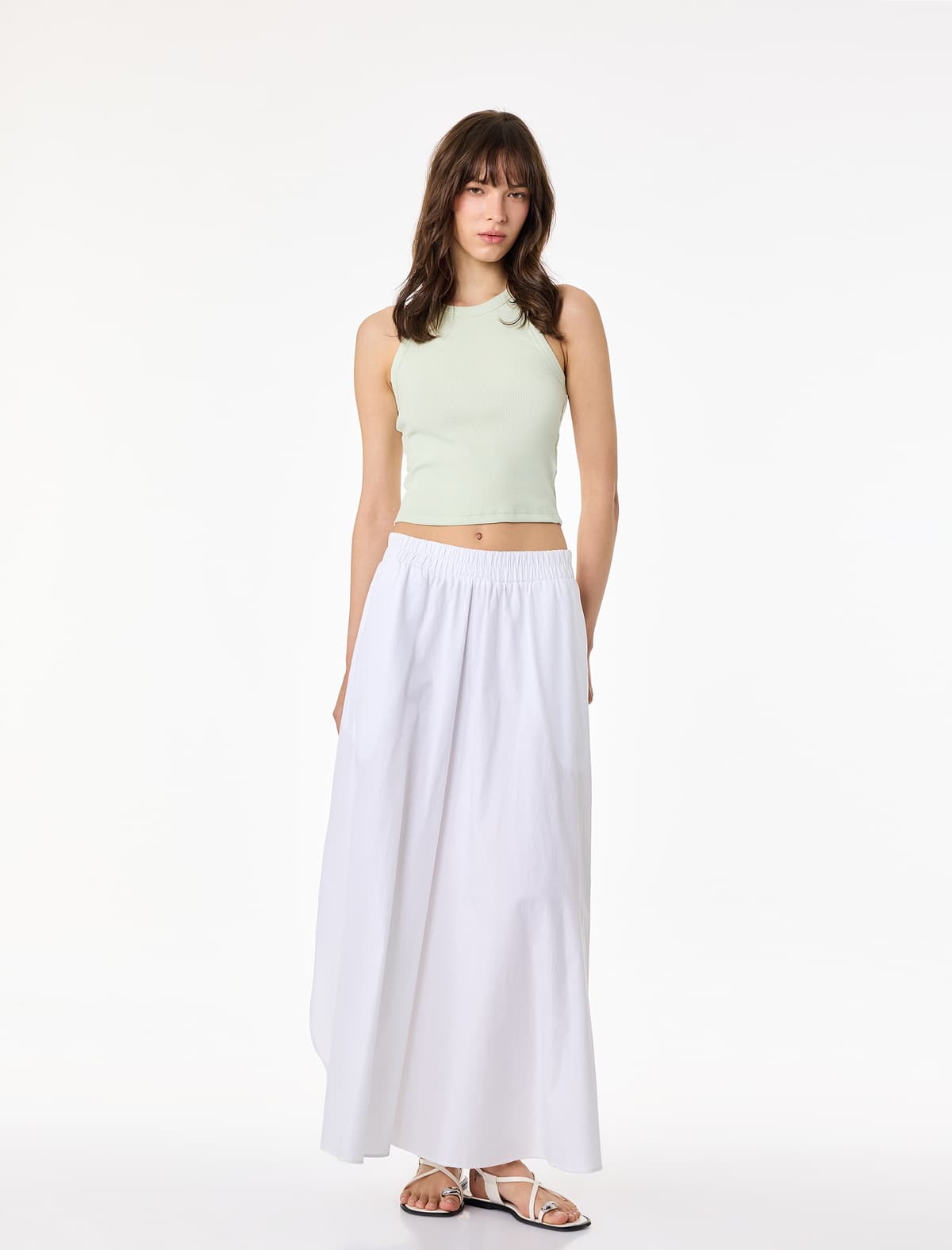 Slim Fit Qolsuz Yaxalı Bluza