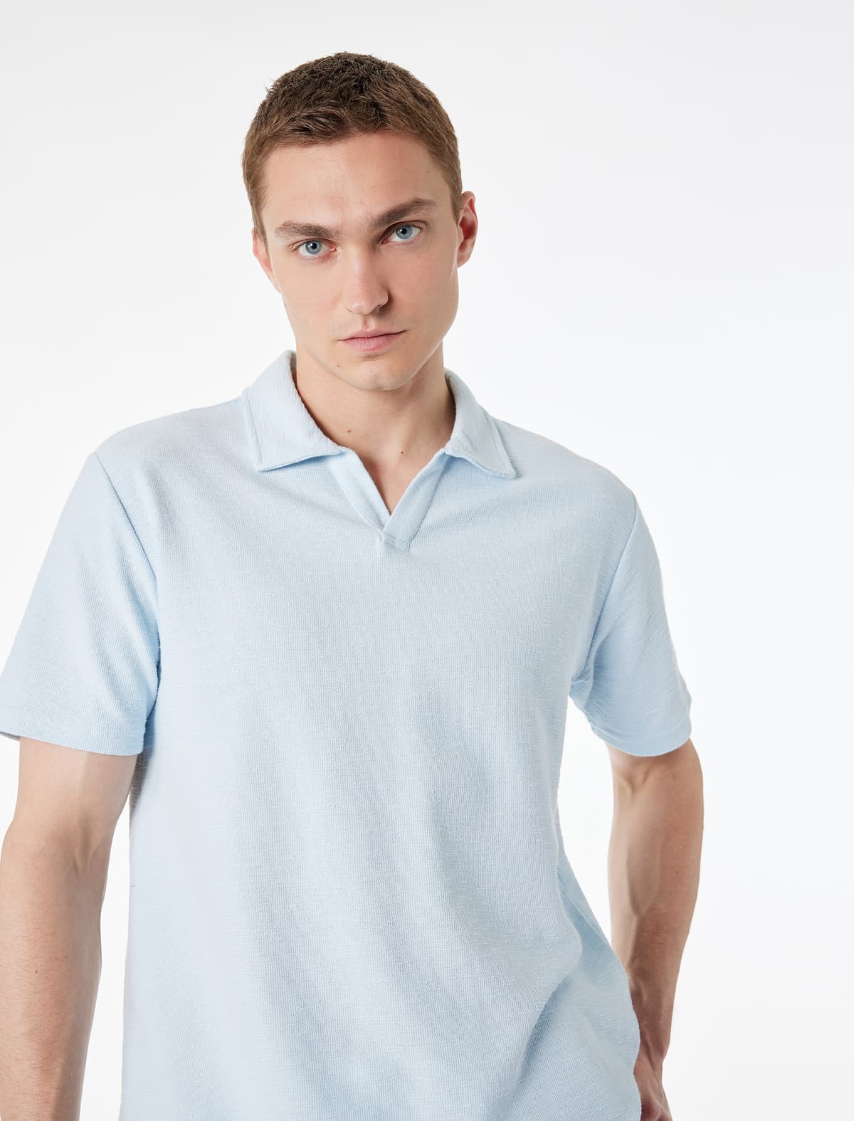 Normal Fit Qısaqol Əsas Polo Yakalı köynək