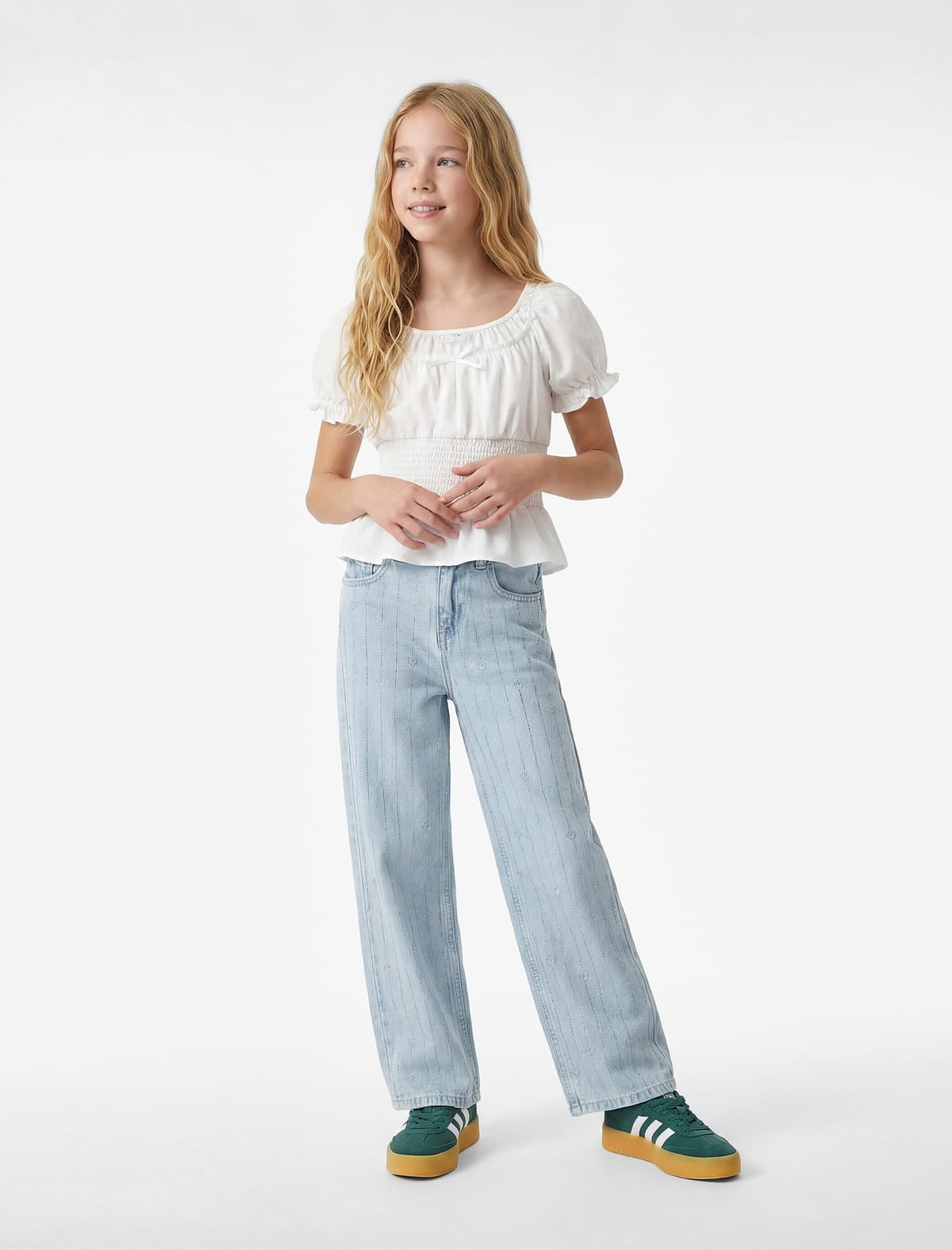 Pambıq Qısaqol Yay Detallı Gipe Crop Poplin Qayıq Yaxa Balon Qolu Kofta